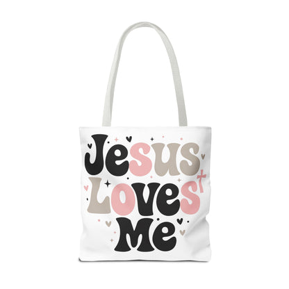 Jesus Loves Me Tote Bag - Faith-Inspired Christian Scripture Canvas Tote