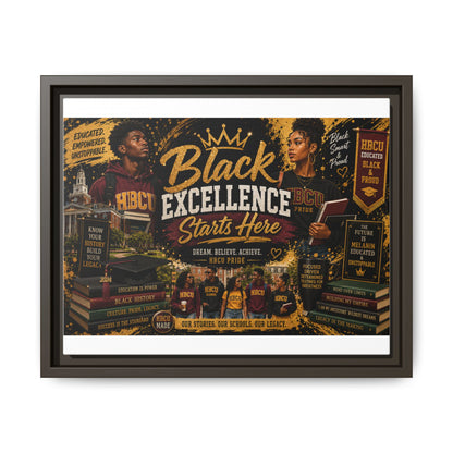 Black Excellence Starts Here Framed Canvas