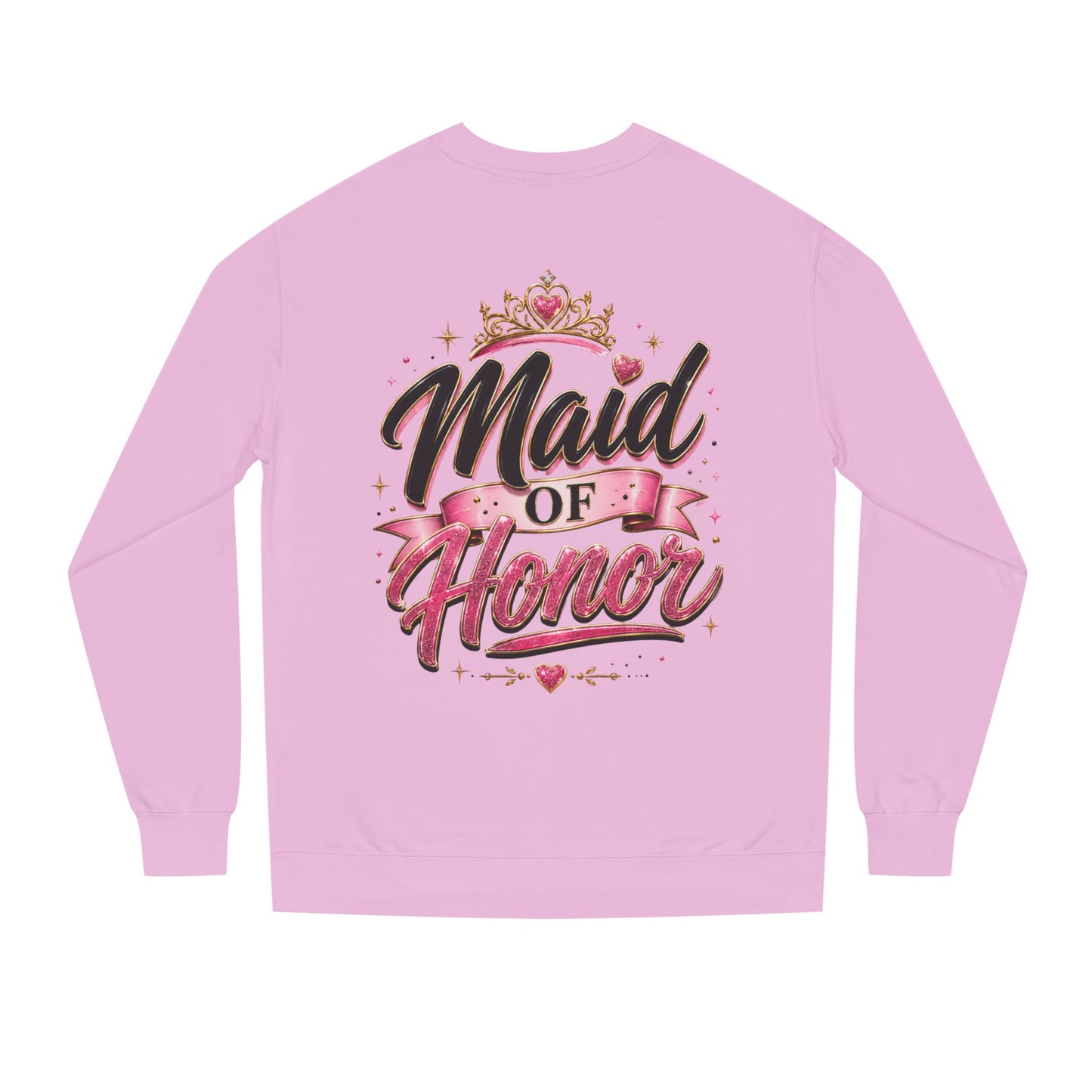 Maid of Honor Sweatshirt — Pink Script Bridal Party Crewneck