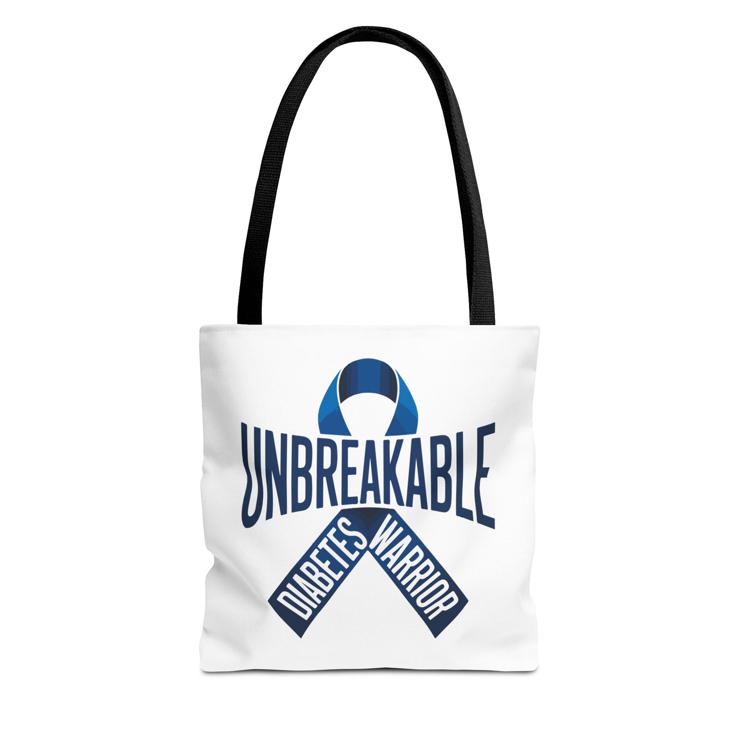 Diabetes Warrior Unbreakable Tote Bag – Blue Awareness Ribbon All-Over Print