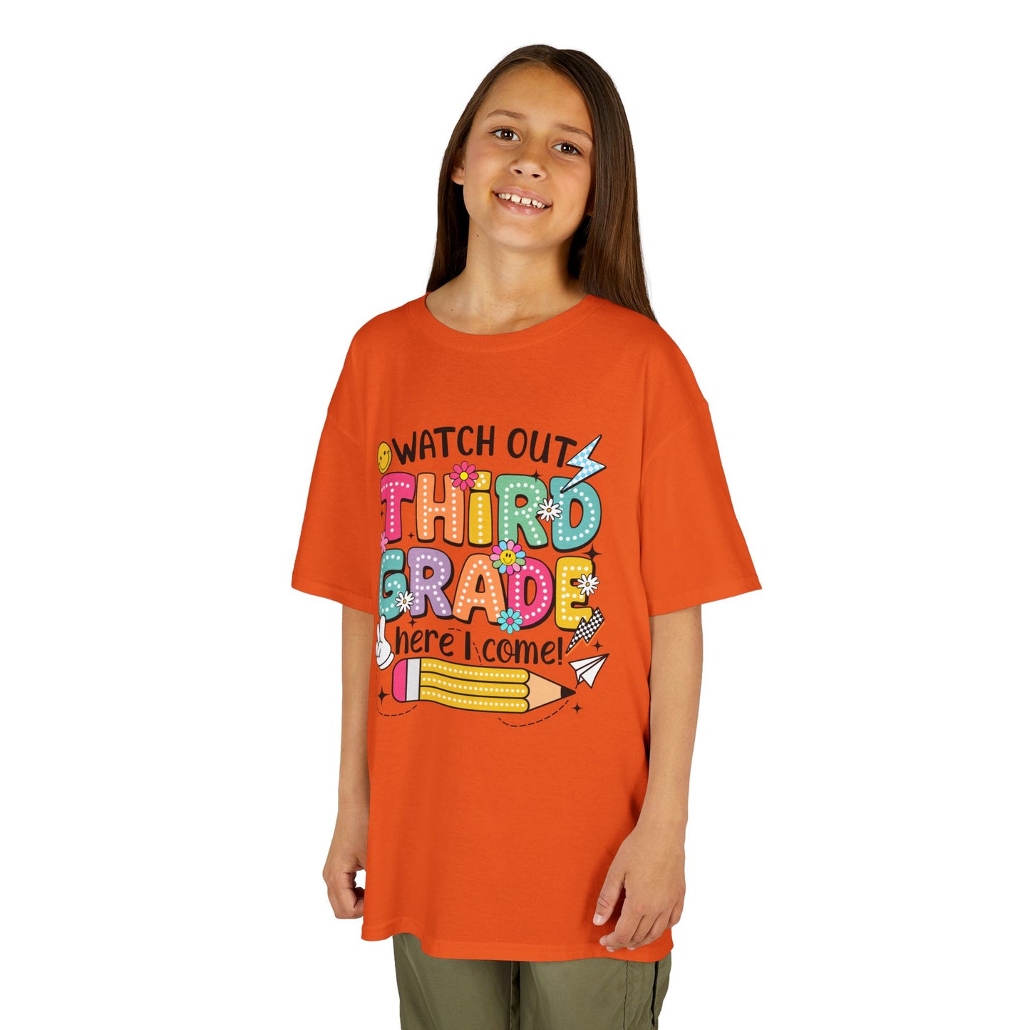 Third Grade Back to School Kids Tee — "Watch Out Third Grade Here I Come"