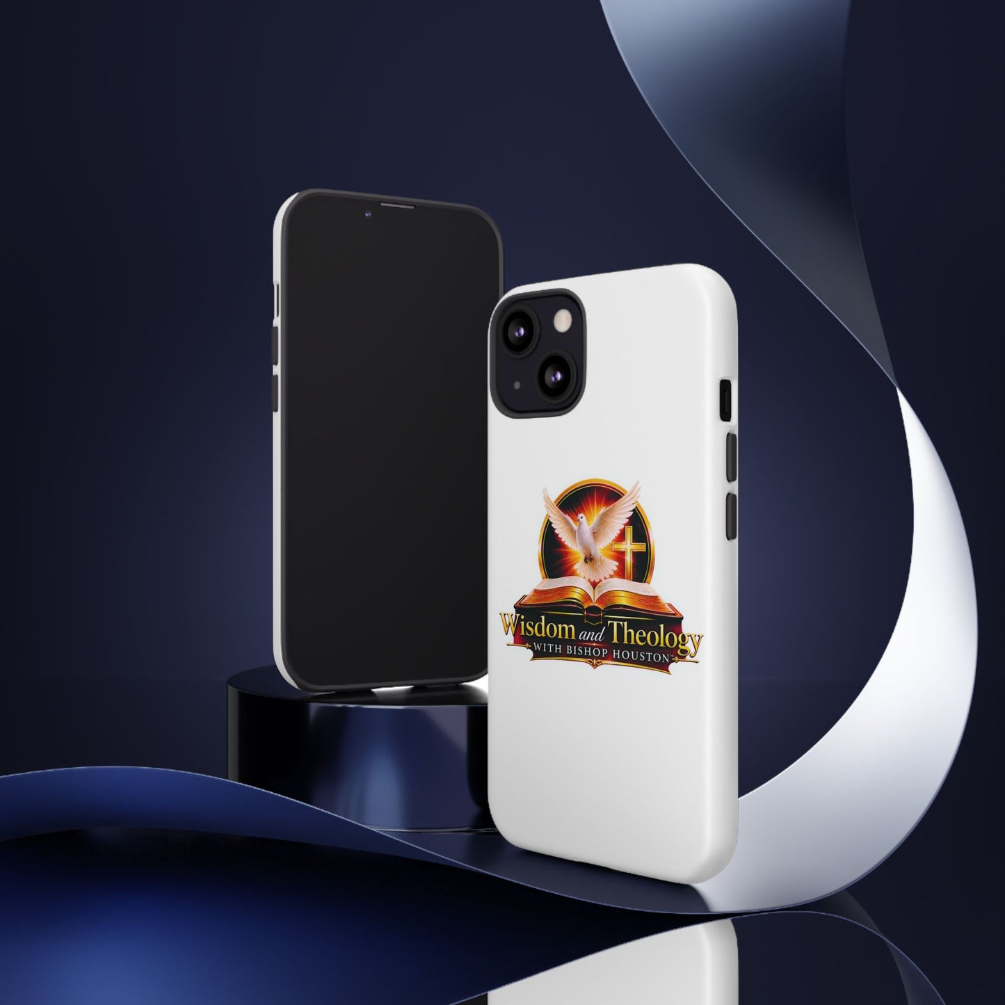 Wisdom and Theology Phone Case — Christian Dove & Cross Protective Tough Case