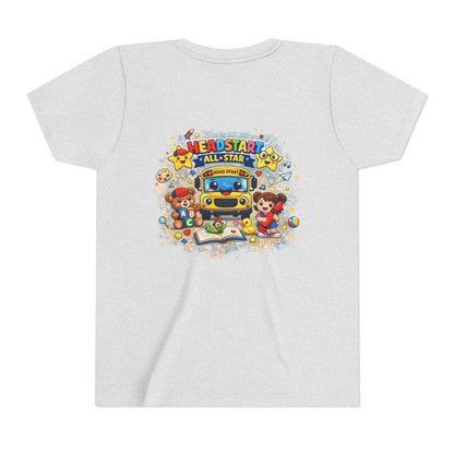 Youth Tee — "Headstart All-Star" Cute School Bus & Characters Back-to-School Shirt