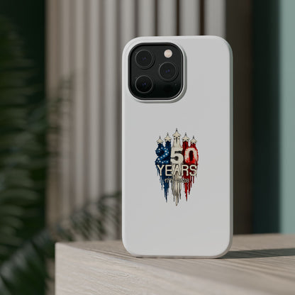 50 Years Patriotic iPhone Case — American Flag Anniversary Magnetic Impact-Resistant Case