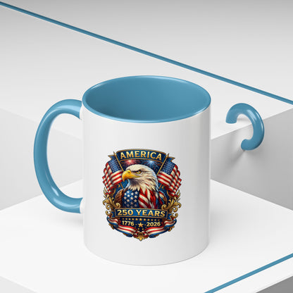 America 250 Years Eagle Coffee Mug — 1776-2026 Patriotic Accent Mug
