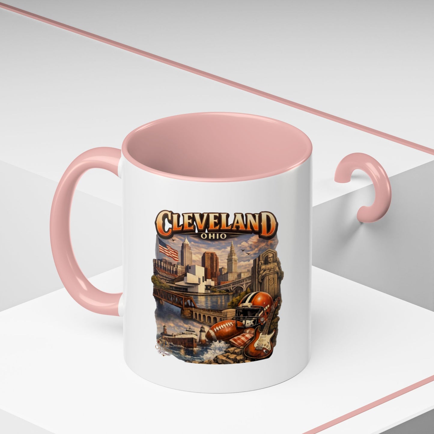 Cleveland Ohio Vintage Football Accent Coffee Mug (11/15oz)
