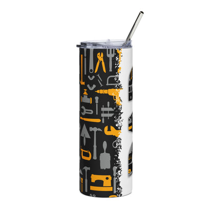 Tool Pattern 20oz Stainless Steel Tumbler — Construction Mechanic Gift