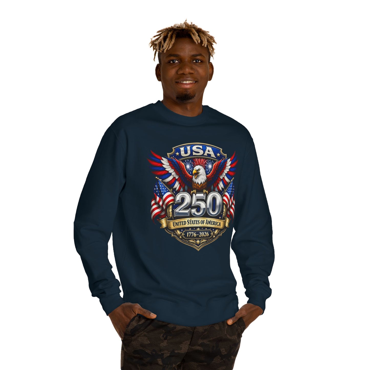 USA 250th Anniversary Eagle Sweatshirt — 1776-2026 Patriotic Crewneck