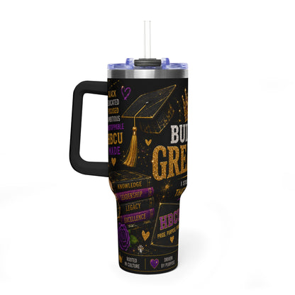 40oz Vacuum Tumbler - Built for Greatness HBCU Graduation Travel Mug