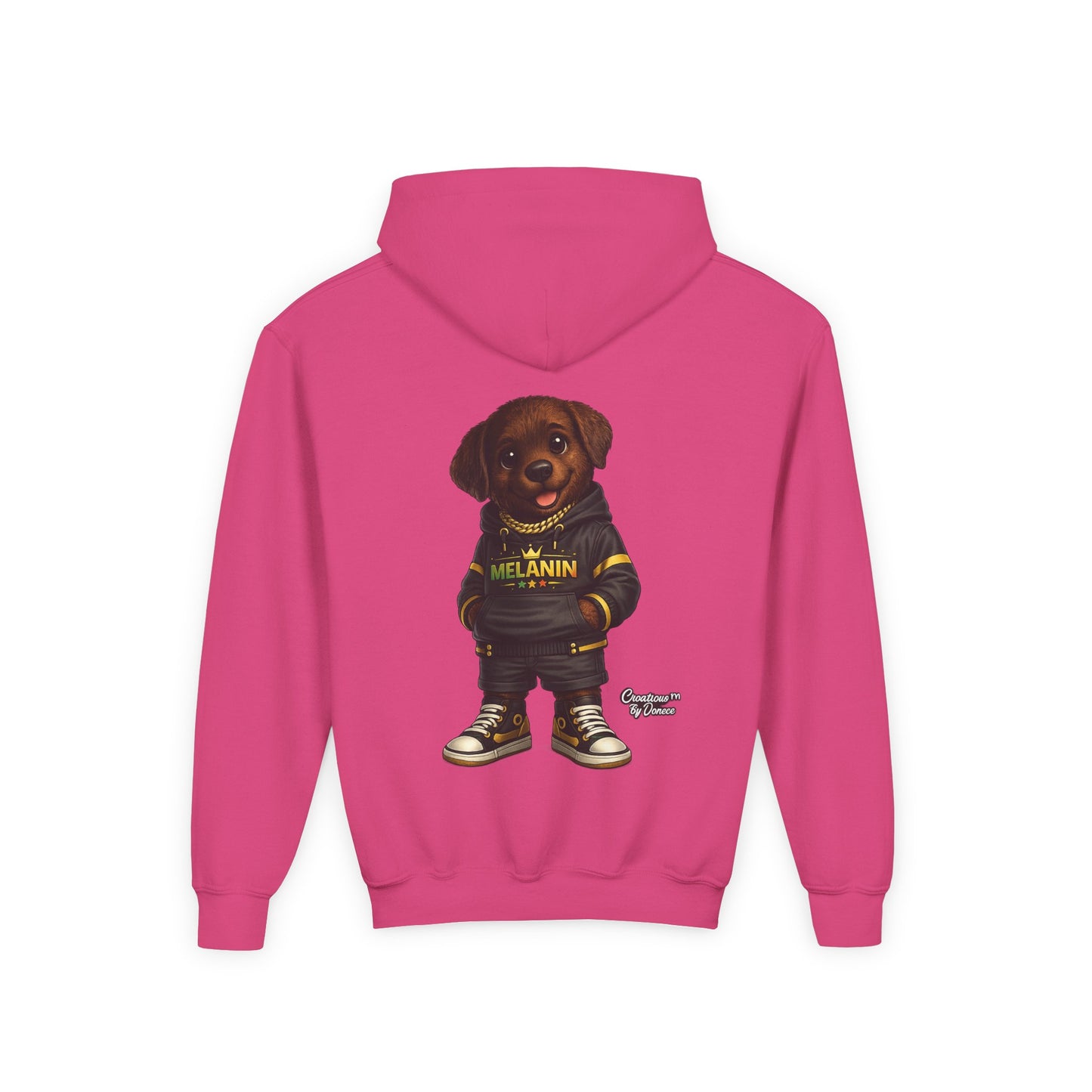 Youth Melanin Pup Hoodie – Cute Rottweiler Cartoon Sweatshirt