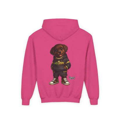 Youth Melanin Pup Hoodie – Cute Rottweiler Cartoon Sweatshirt