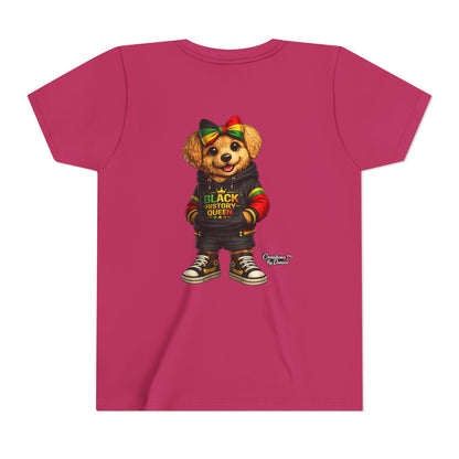 Youth Tee — Black History Queen Bear Graphic T-Shirt