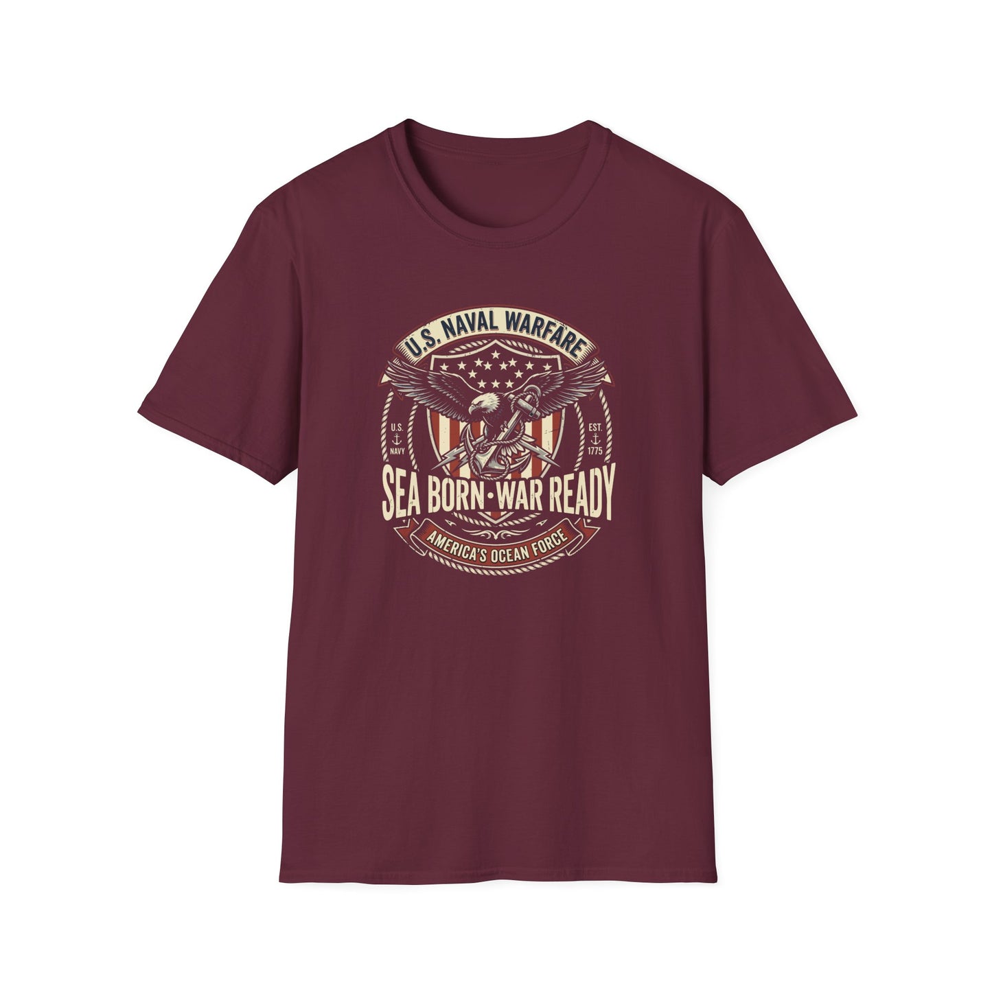 U.S. Naval Warfare Sea Born-War Ready America’s Ocean Force T-Shirt
