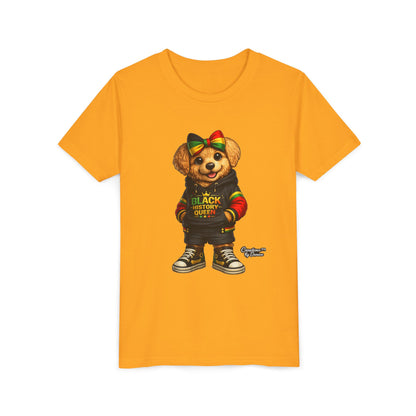 Youth Tee — Black History Queen Bear Graphic T-Shirt