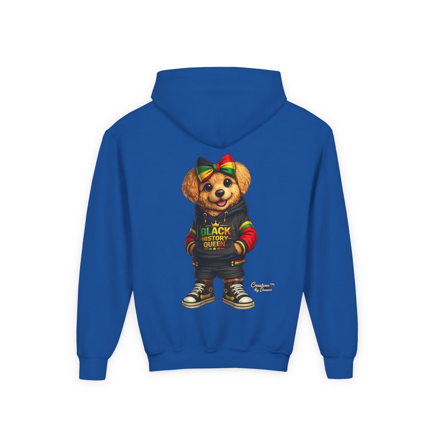 Youth Hoodie — Rasta Bear "Black History Greatness" Kids Pullover