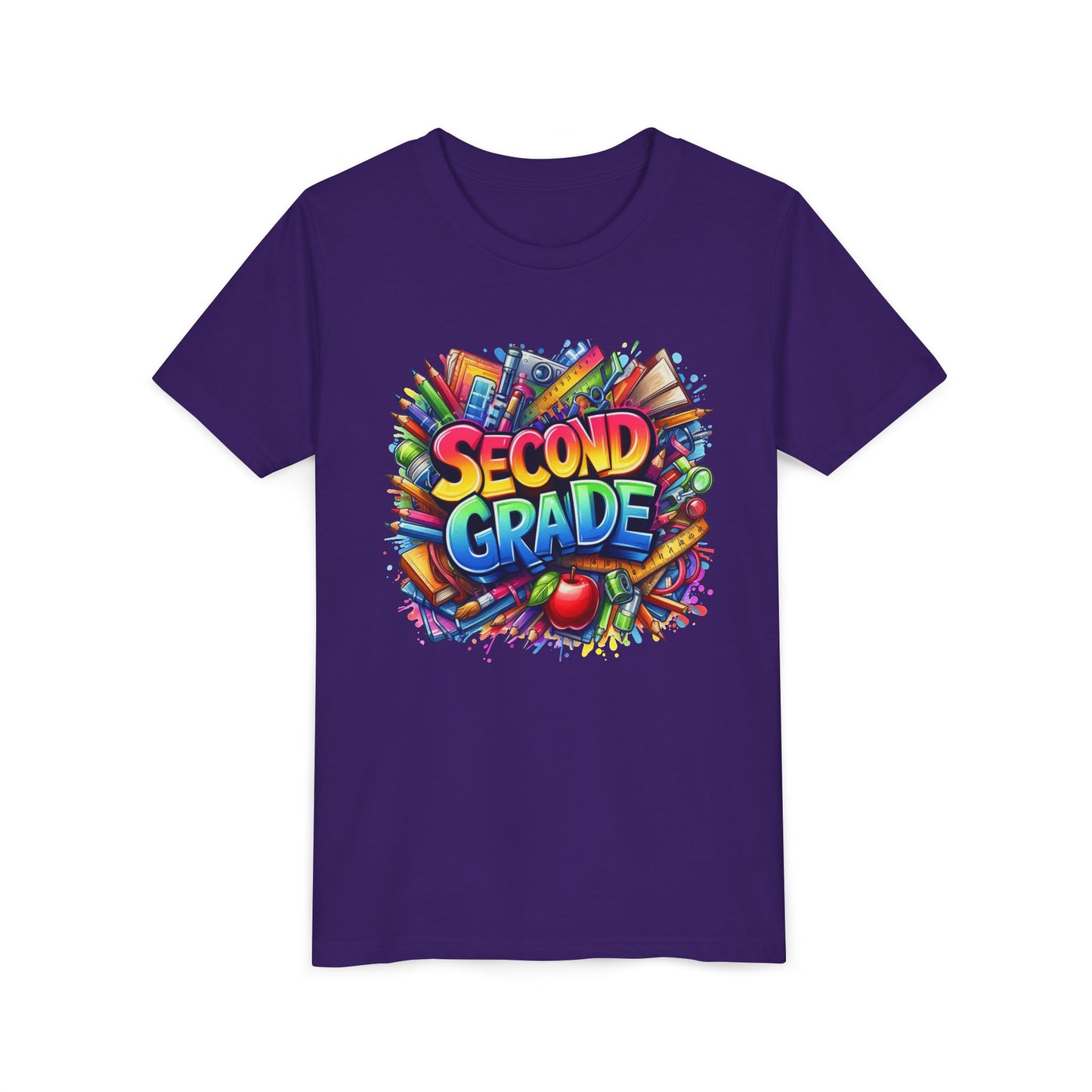 Second Grade Youth Tee — Colorful Back-to-School Kids T-Shirt