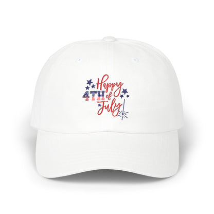 Dad Cap — “Happy 4th of July” Patriotic Embroidered Baseball Hat