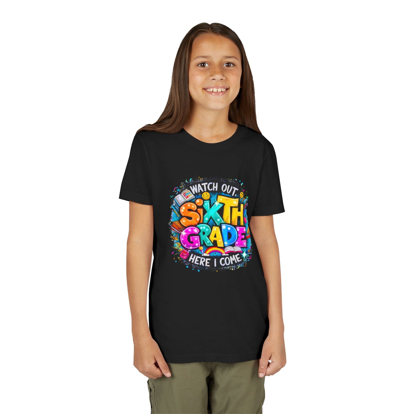 Youth Tee — "Watch Out Sixth Grade Here I Come" Back-to-School Graphic Shirt