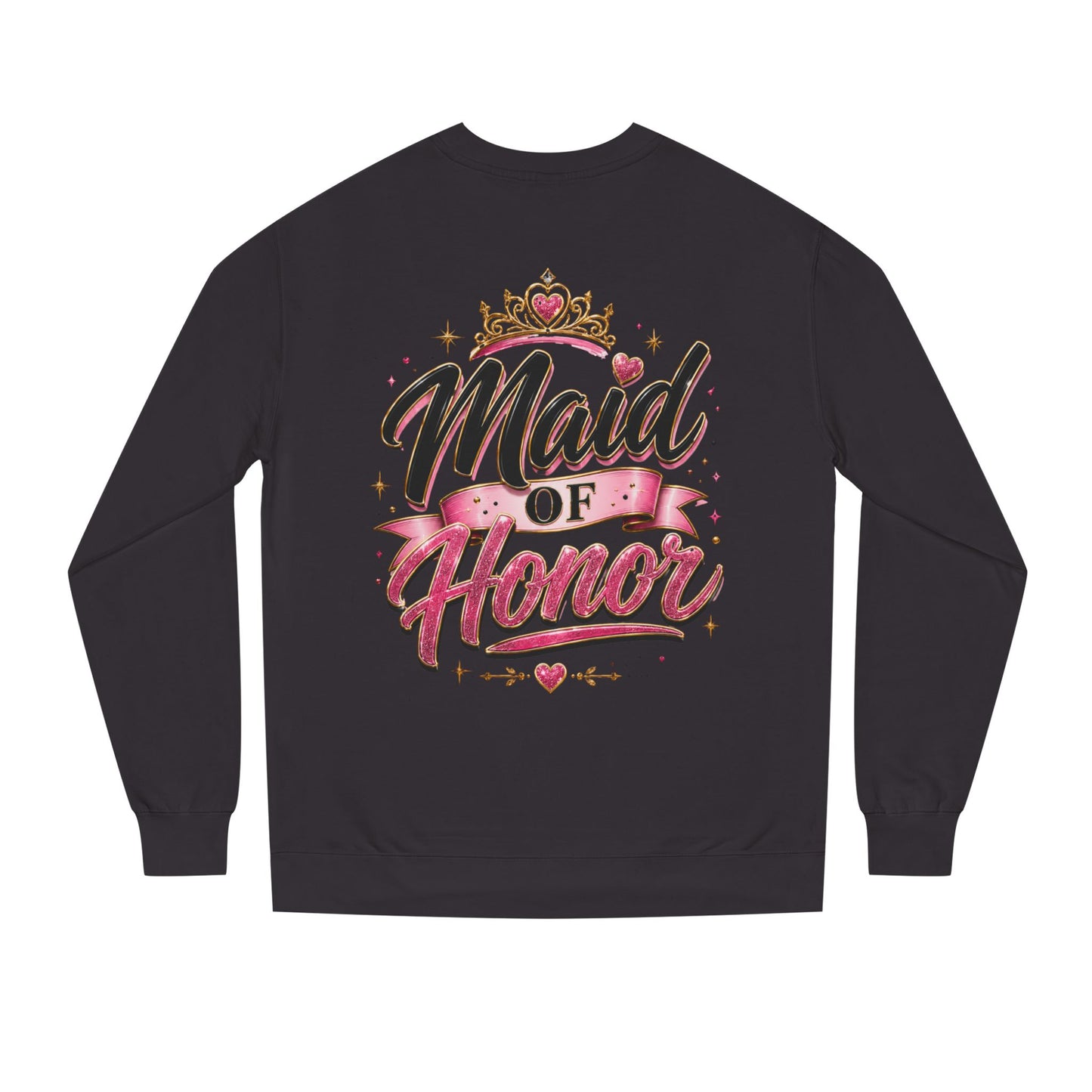 Maid of Honor Sweatshirt — Pink Script Bridal Party Crewneck