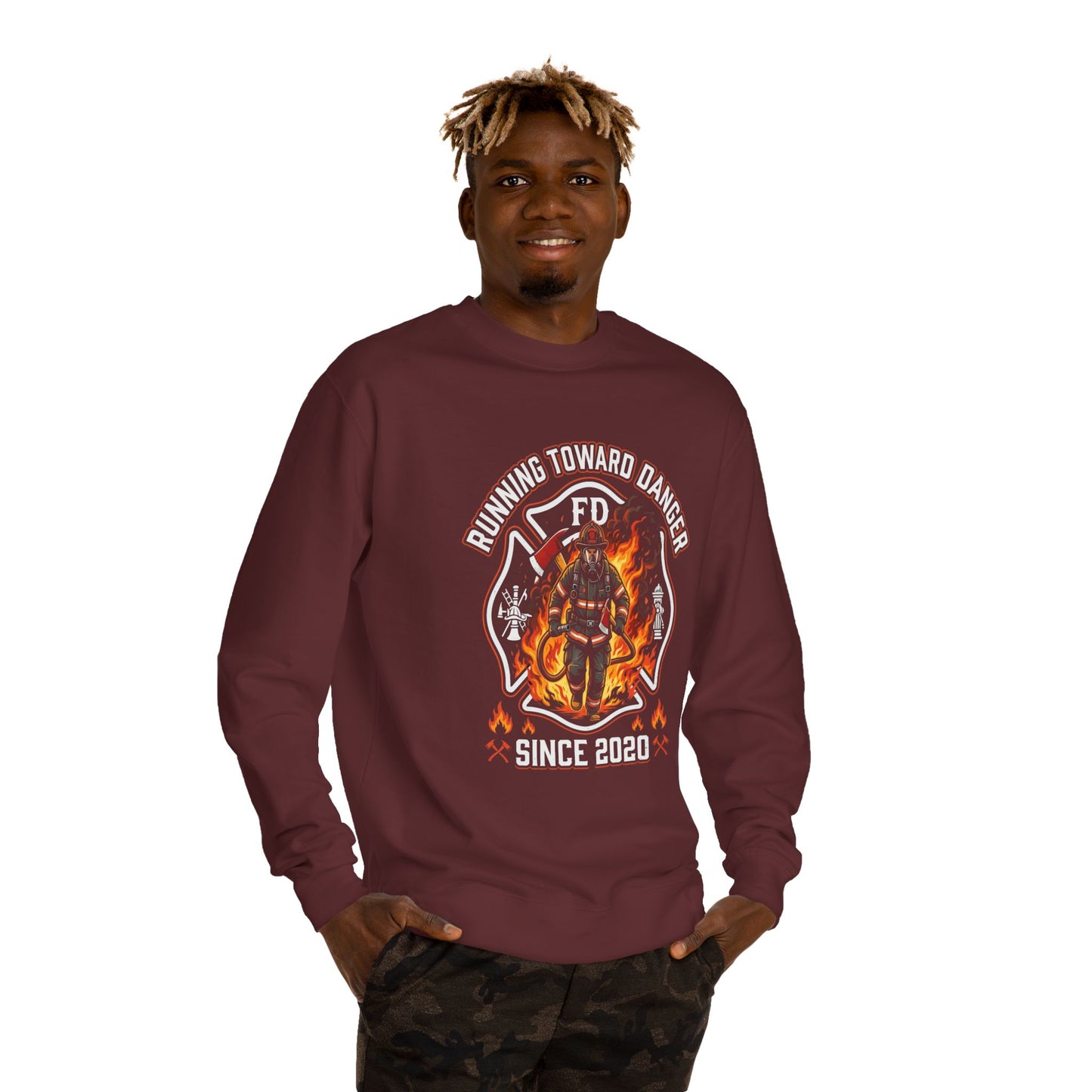 Firefighter Crewneck Sweatshirt — "Running Toward Danger" Since 2020