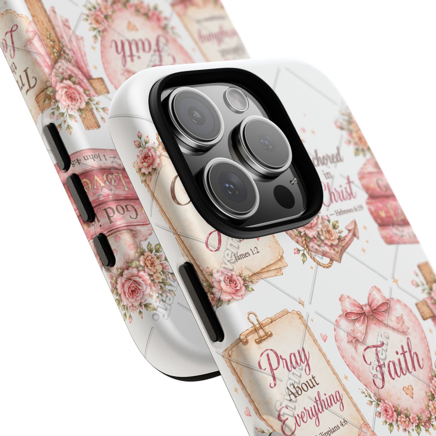 Faith Floral Phone Case – Christian Inspirational Scripture iPhone Cover (Choose Joy, Pray, Faith)