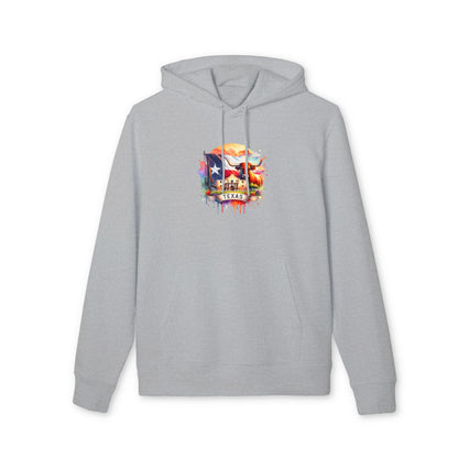 Texas Flag Skull Hoodie — Watercolor Lone Star Texas Pride Pullover