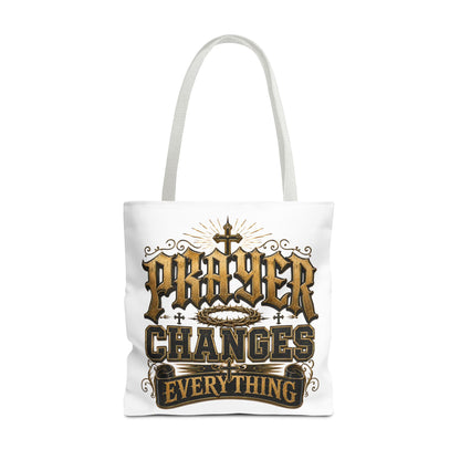 Prayer Changes Everything Tote Bag - Inspirational Christian Canvas Tote