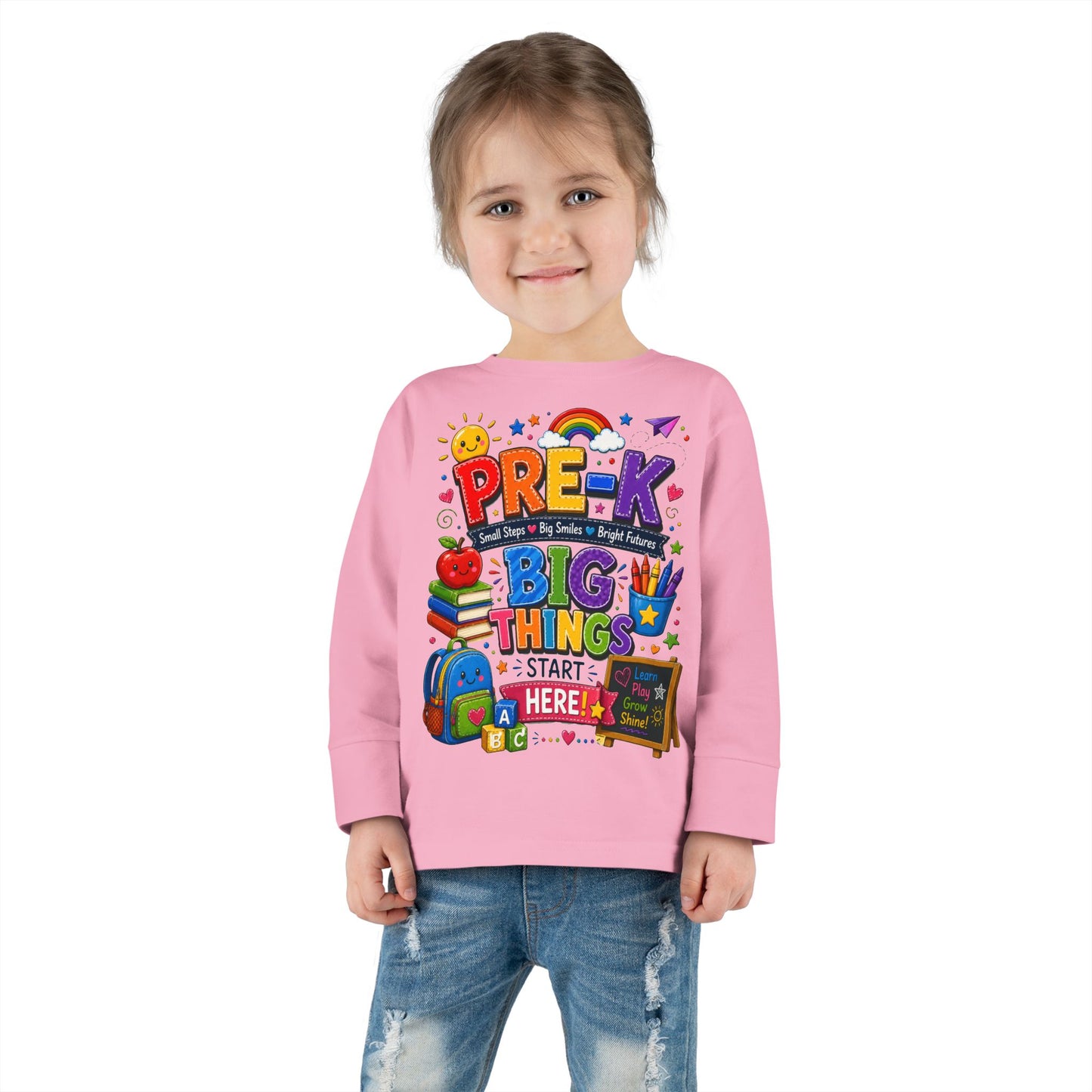 Pre-K Big Things Start Here Toddler Long Sleeve Tee