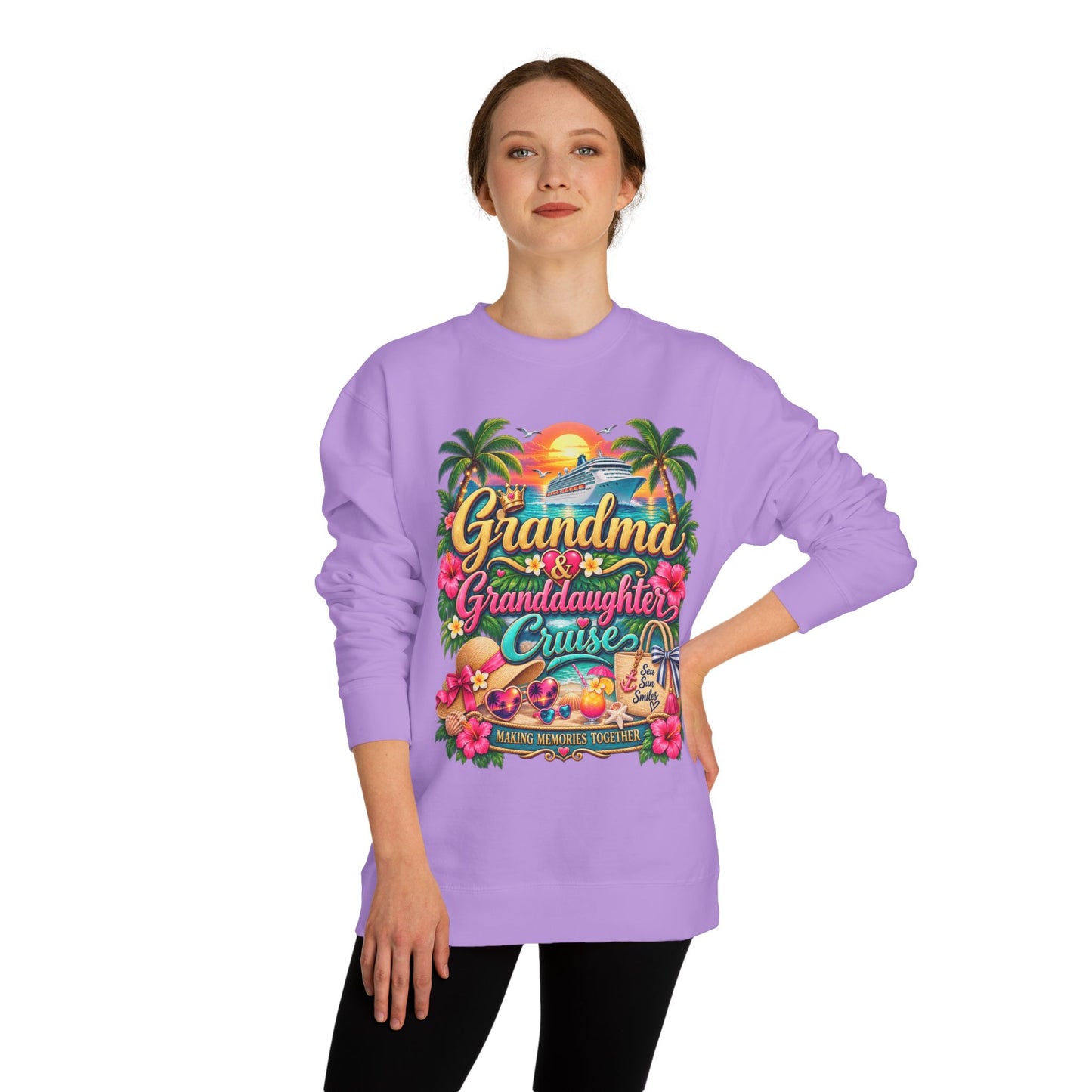 Grandma & Granddaughter Cruise Sweatshirt — Tropical Matching Trip Crewneck