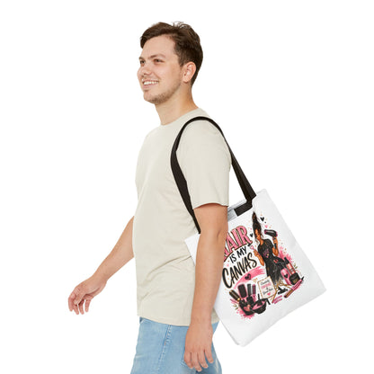 Hair Is My Canvas Tote Bag — Stylist Makeup Artist Cosmetic Accessories Tote