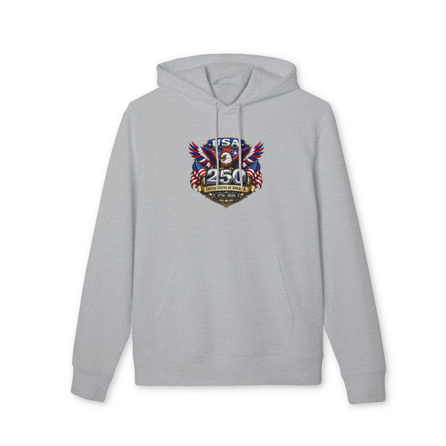 Patriotic USA 250th Anniversary Hoodie — Eagle Flag Emblem
