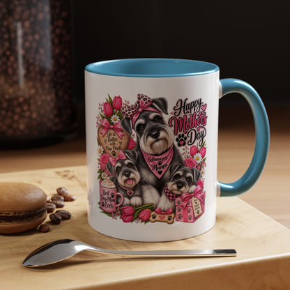 Mother's Day Schnauzer Coffee Mug — Happy Mother’s Day Dog Mom Accent Mug