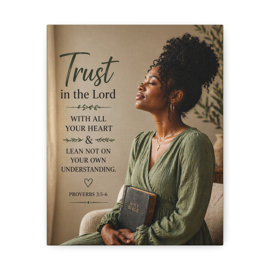 Trust in the Lord Wall Canvas — Proverbs 3:5-6 Inspirational Faith Print