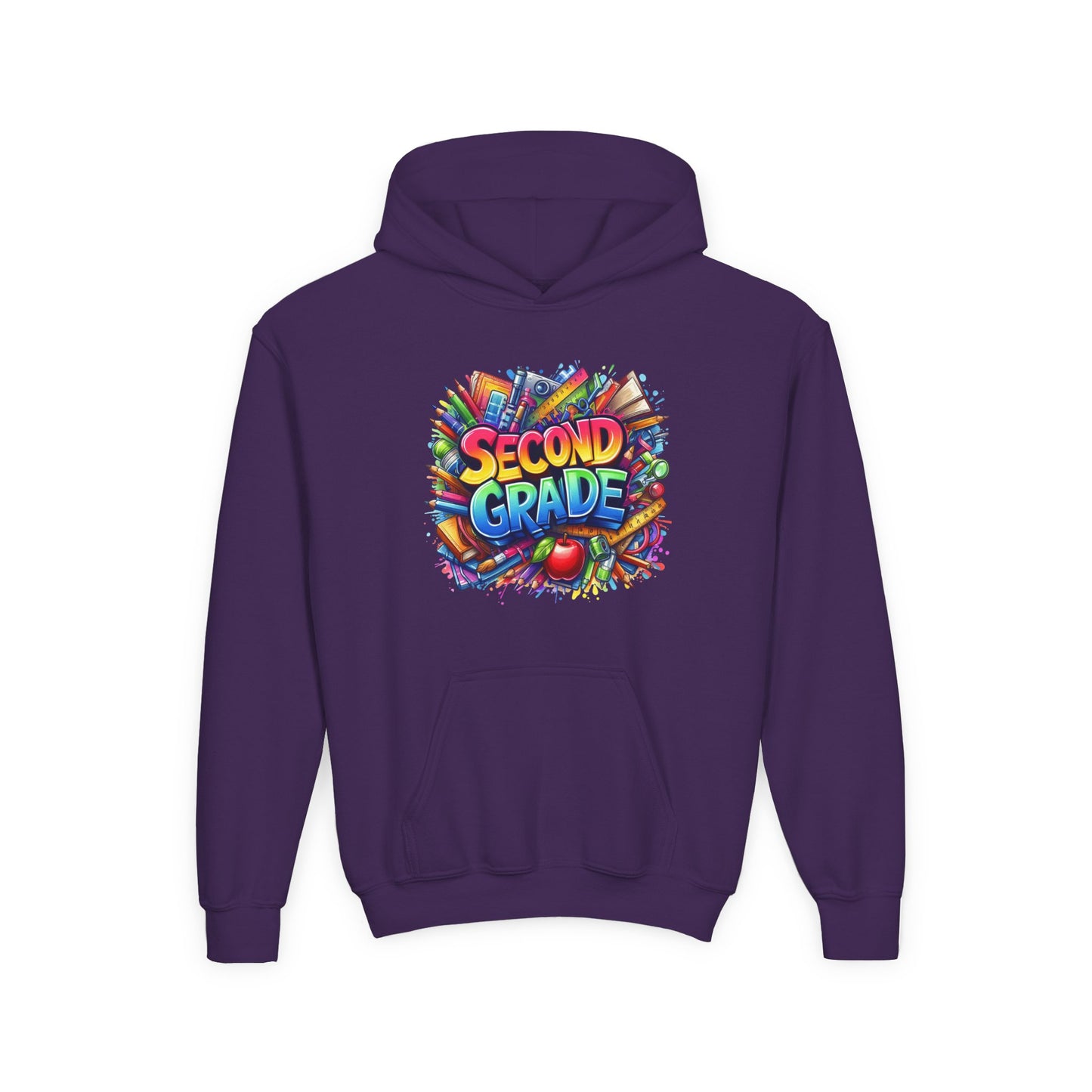 Second Grade Kids Hoodie — Colorful School Day Pullover