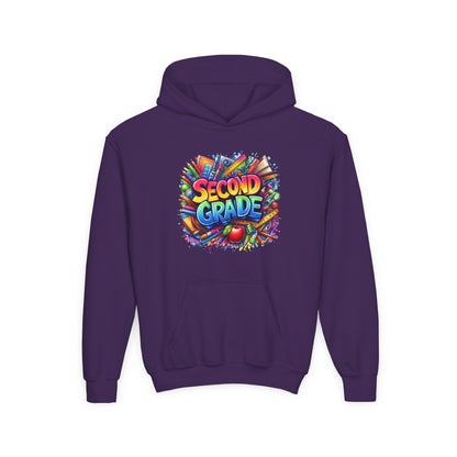 Second Grade Kids Hoodie — Colorful School Day Pullover