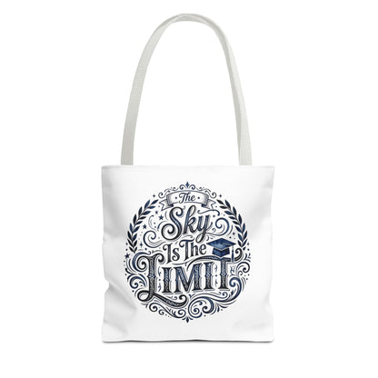 Graduation Tote Bag — "The Sky Is the Limit" Inspirational Canvas Tote