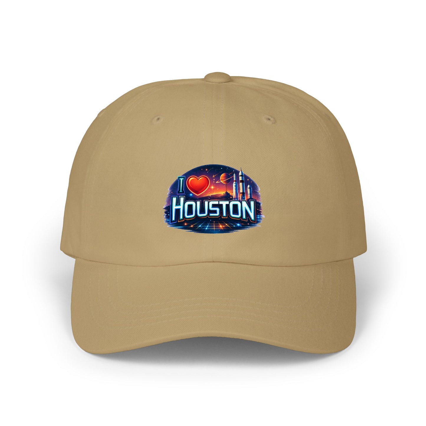 Houston Skyline Dad Cap — I  Houston Embroidered Baseball Hat