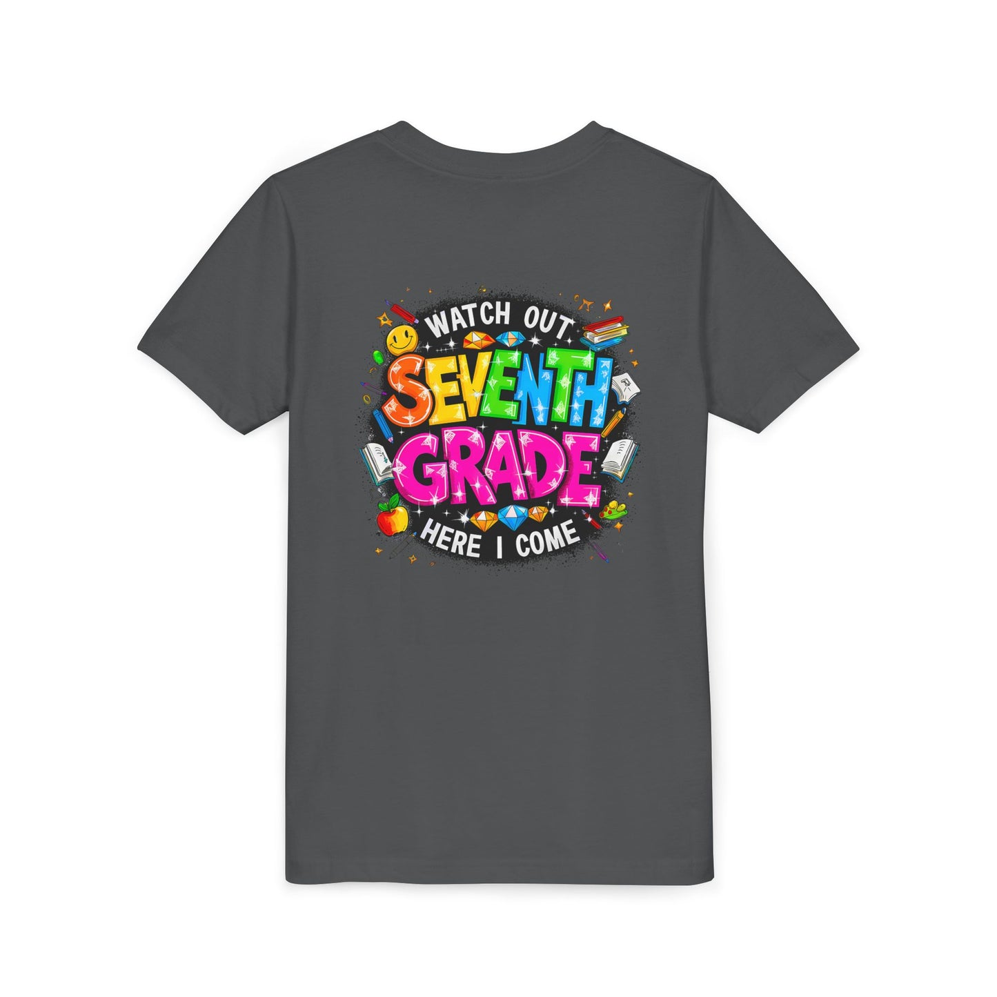 Seventh Grade Kids T-Shirt – “Watch Out Seventh Grade Here I Come” Back-to-School Tee