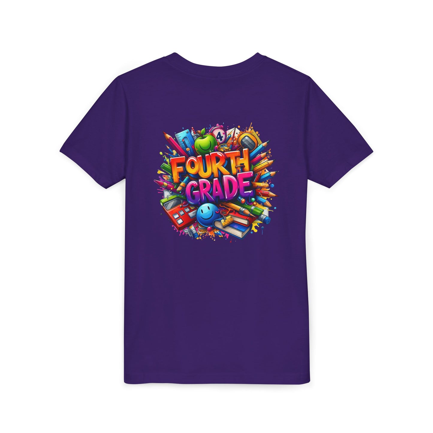 Fourth Grade Youth T‑Shirt – Colorful School Supplies Back to School Tee