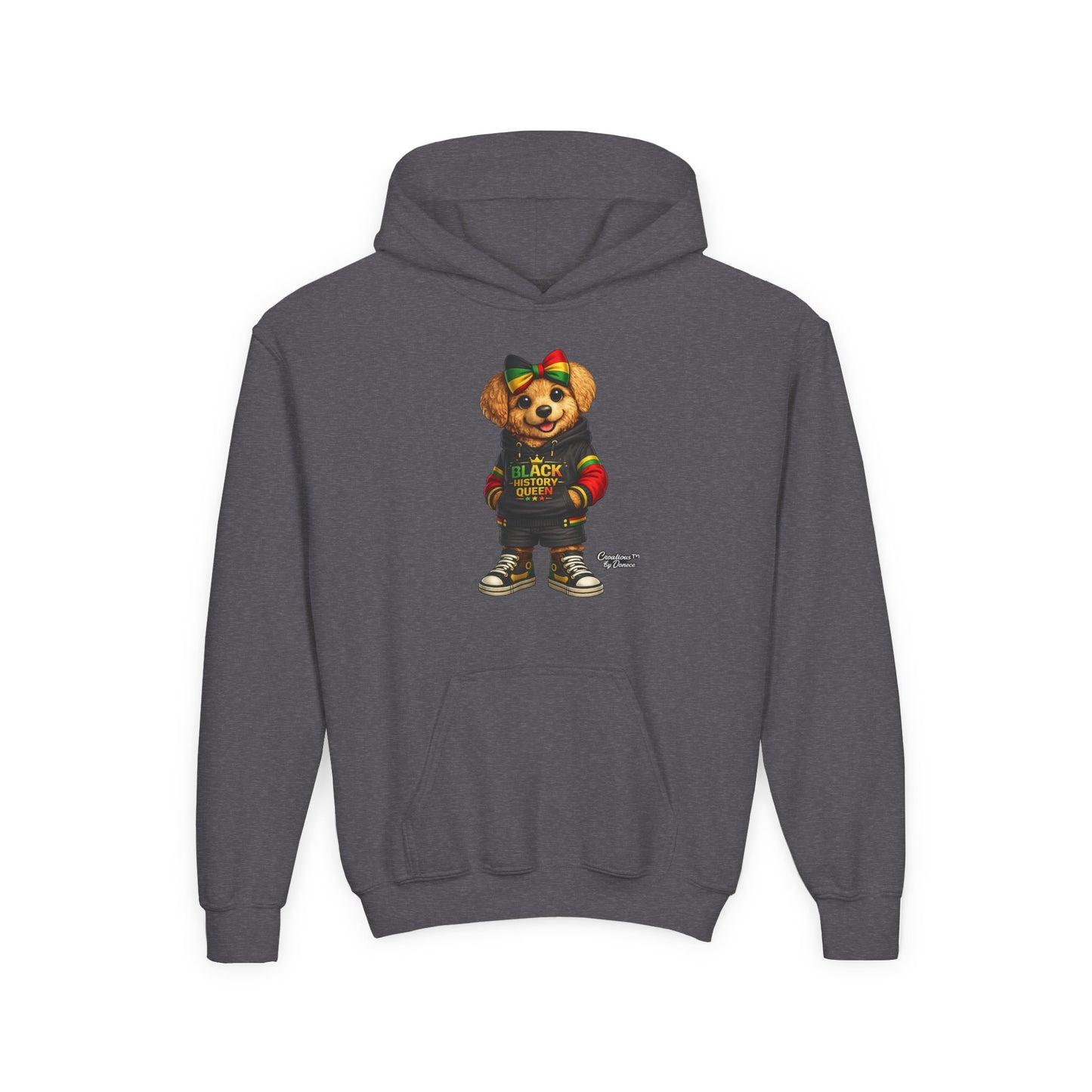 Youth Hoodie — Rasta Bear "Black History Greatness" Kids Pullover