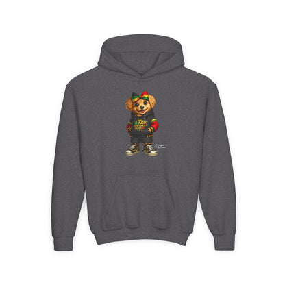Youth Hoodie — Rasta Bear "Black History Greatness" Kids Pullover