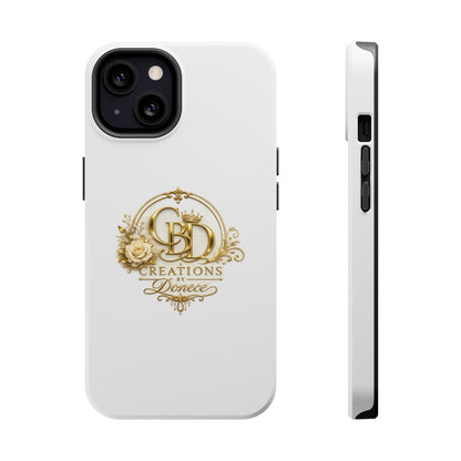Magnetic Impact-Resistant Phone Case — Gold Floral Crest Logo
