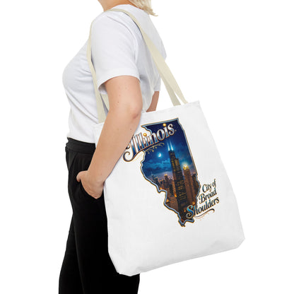 Illinois Skyline Tote Bag — "City of Broad Shoulders" Chicago Night Design