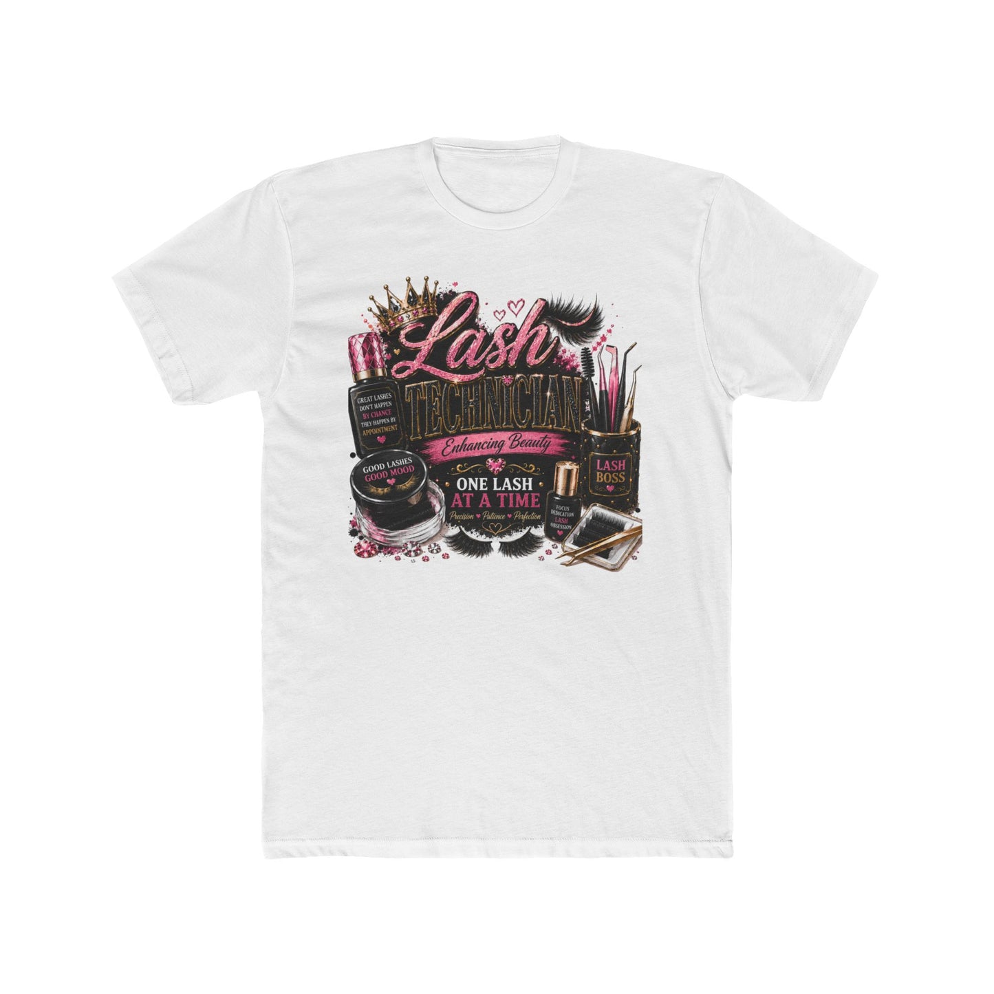 Lash Artist Crew Tee – “One Lash at a Time” Beauty Tools Graphic T-Shirt