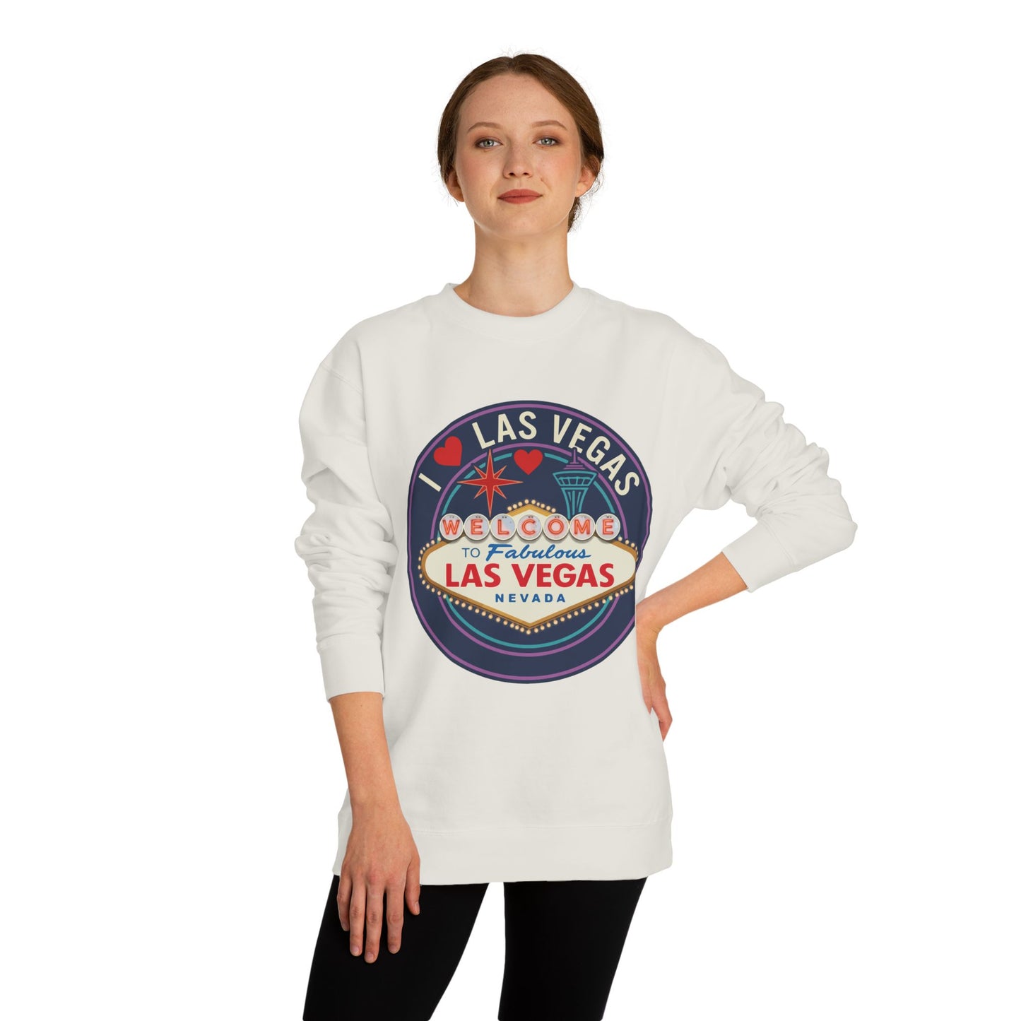 Las Vegas Welcome Sign Sweatshirt – Retro "I  Las Vegas" Crewneck