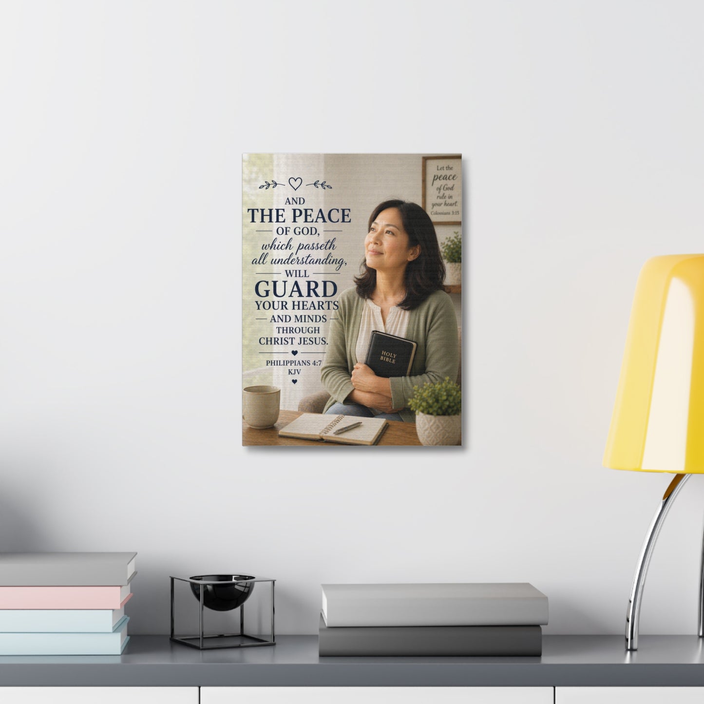 Peace of God Canvas Wall Art — Philippians 4:7 Scripture Print