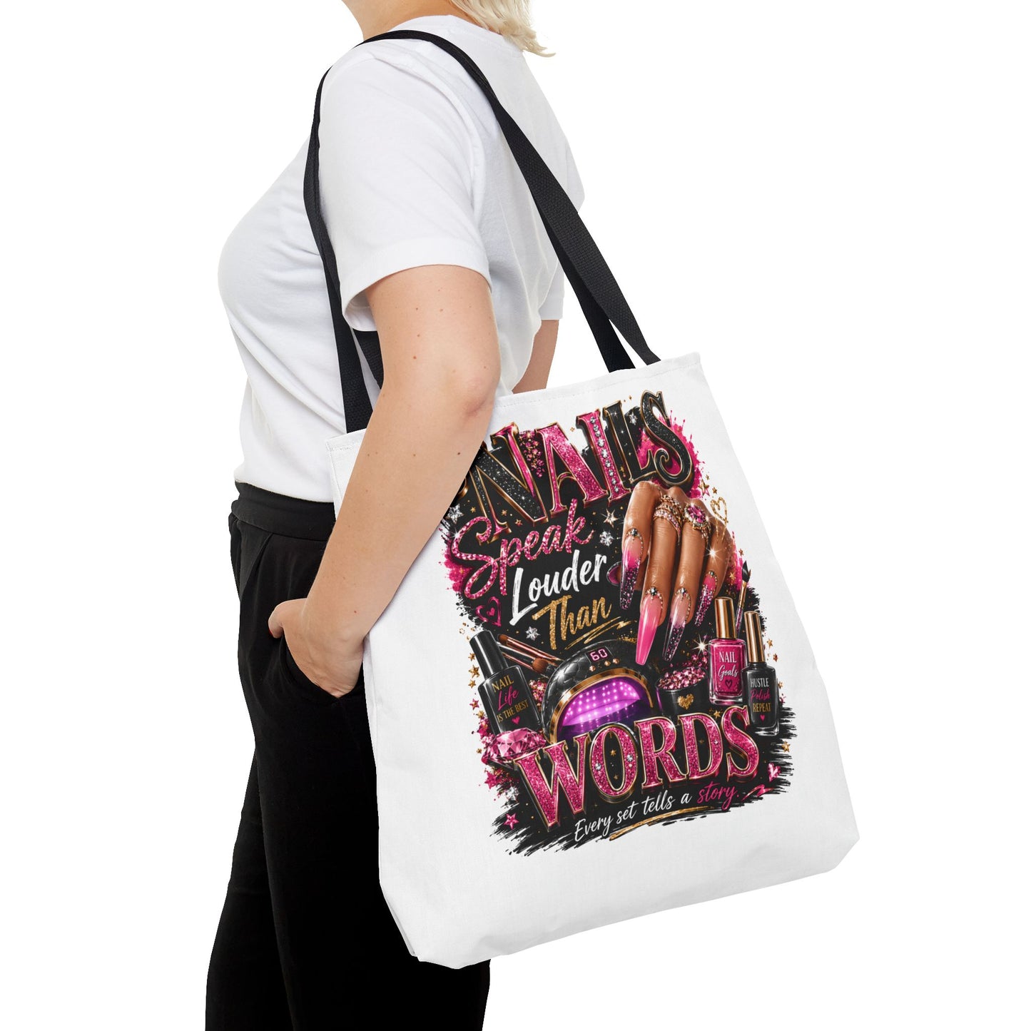 Nails Speak Louder Than Words Tote Bag – Glam Nail Technician Gift