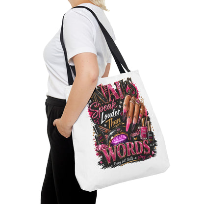 Nails Speak Louder Than Words Tote Bag – Glam Nail Technician Gift