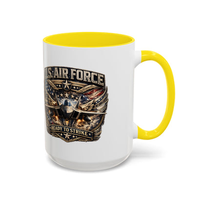 U.S. Air Force Accent Coffee Mug — "Ready to Strike" Military Aviation Gift