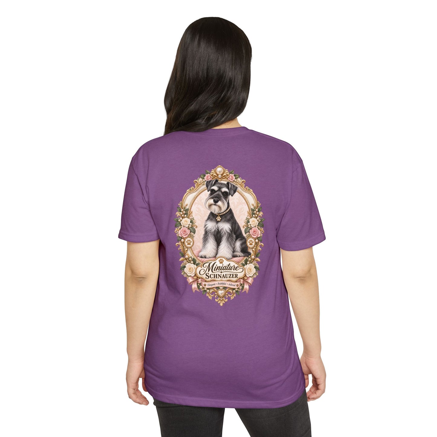 Miniature Schnauzer Floral Portrait T-Shirt